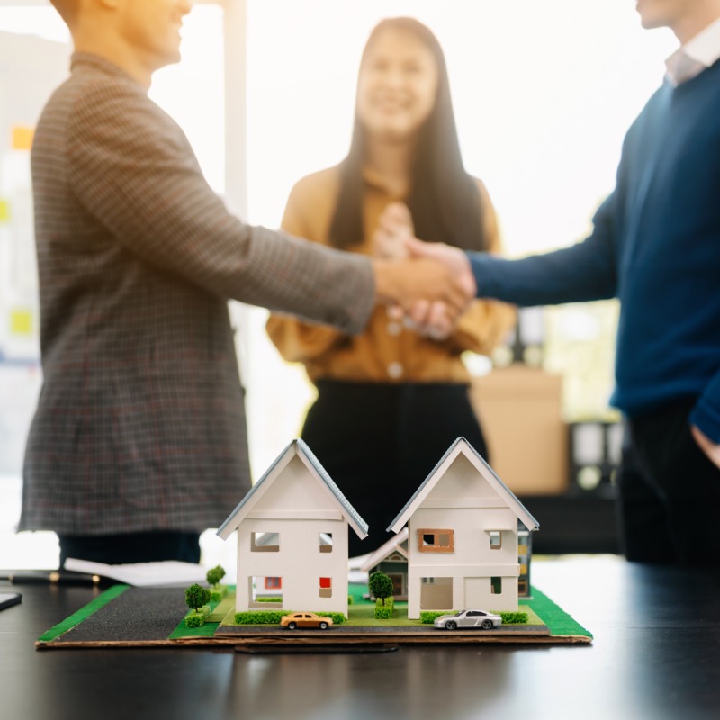 Customers who choose to buy a condominium room and a bank approve a loan for their purchase. Condominium and house loan interest rate from bank concept in office
